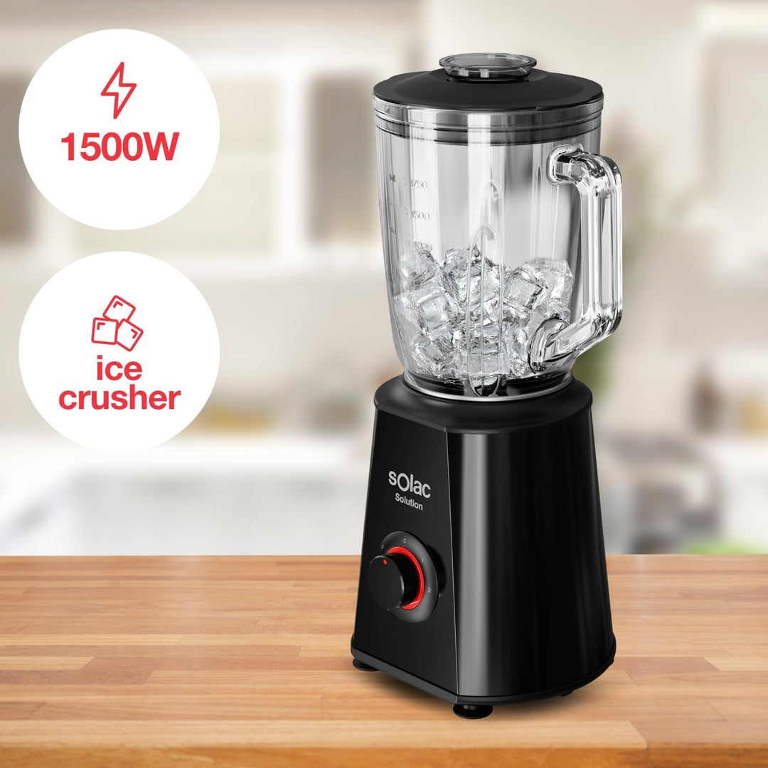 Solac Standmixer, 1500 W Schwarz 1500w | 1,5 l., Schwarz 1500w | 1,5 l.