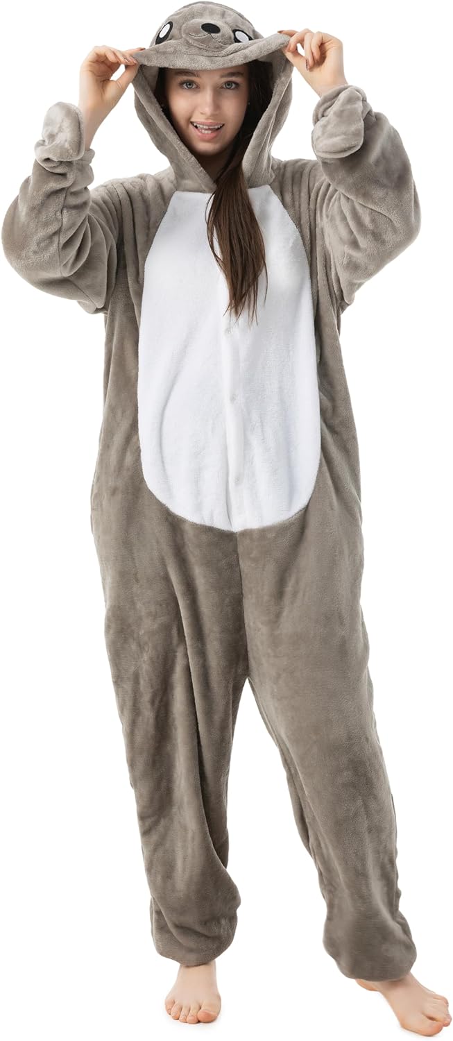 Katara 1744 - Seerobbe Kostüm-Anzug Onesie/Jumpsuit Einteiler Body für Erwachsene Damen Herren als P