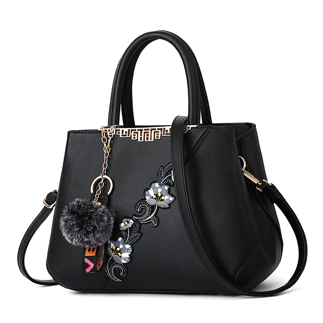 DORRISO Damen Handtasche Mode Stickdesign Schultertasche Grosse Kapazität Umhängetasche Casual Reise