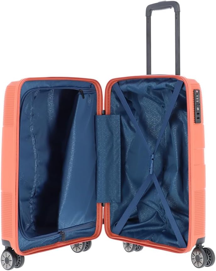 travelite 4-Rad Hartschalen Handgepäck Koffer klein mit TSA Schloss, Gepäck Serie WAAL: Stabiler Tro