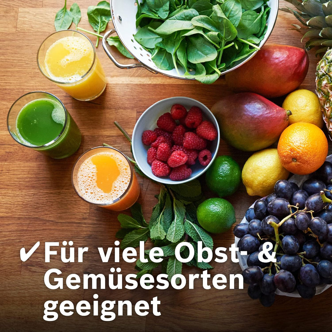Bosch Entsafter VitaJuice 2 MES25G0, elektrische Saftpresse für Obst und Gemüse, grosser Einfüllscha