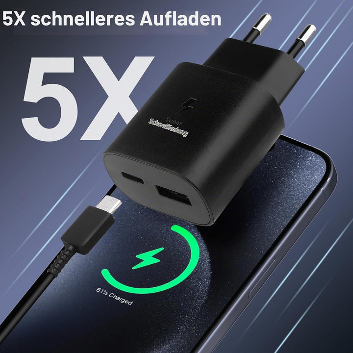2er-Pack 25W USB C Ladegerät, Schnellladegerät Adapter Netzteil für Samsung Galaxy S25/S24/S23/S22/S