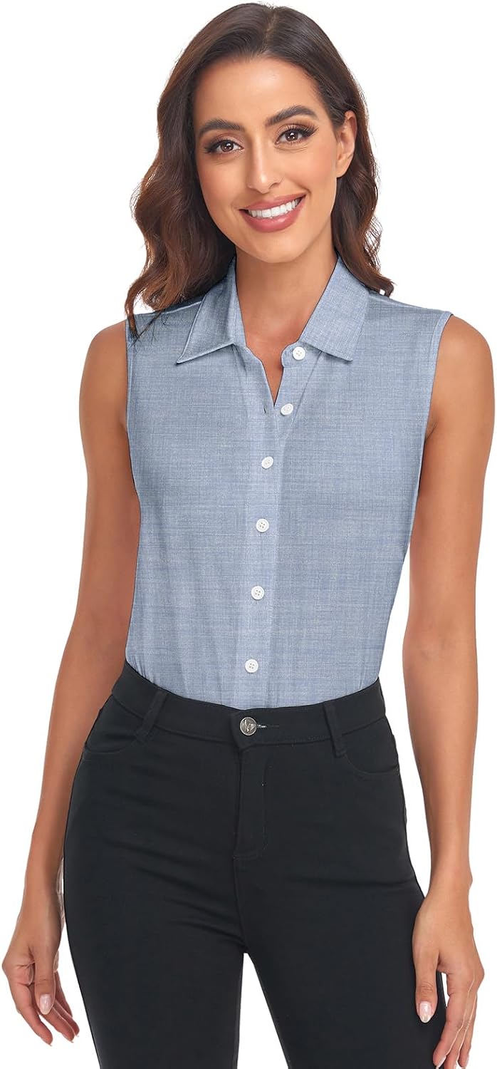Soneven Bluse Damen Elegant Sport Tank Top mit Kragen Damen Ärmellos Poloshirt Golf Polo Sommer Ober