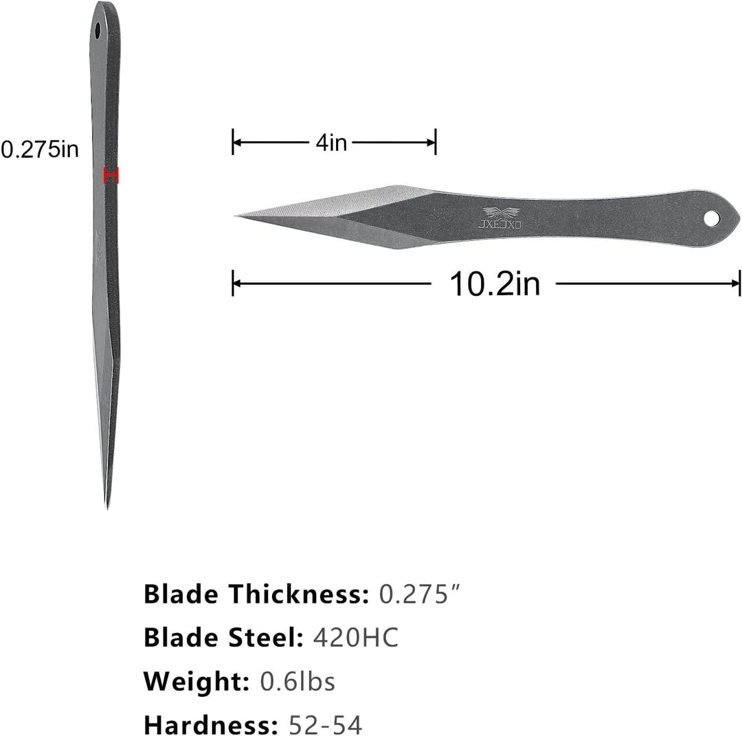 JXE JXO The Thunder: Wurf-Spikes, Dicke bis zu 0,7 cm, 25,9 cm, Edelstahl, kein Drehen, mit Nylon-Gü