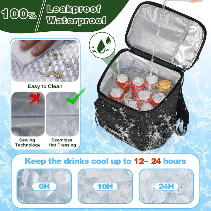 NEWHEY Kühlrucksack 30L Wasserdichtes Isolierter Kühltasche Grosse Kapazität Thermo Picknickrucksack