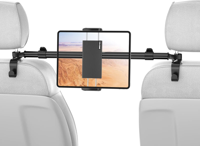 TRYONE Tablet Halterung Auto Mitte, Tablet Kopfstützenhalter - Universal verstellbare KFZ Tablet Hal