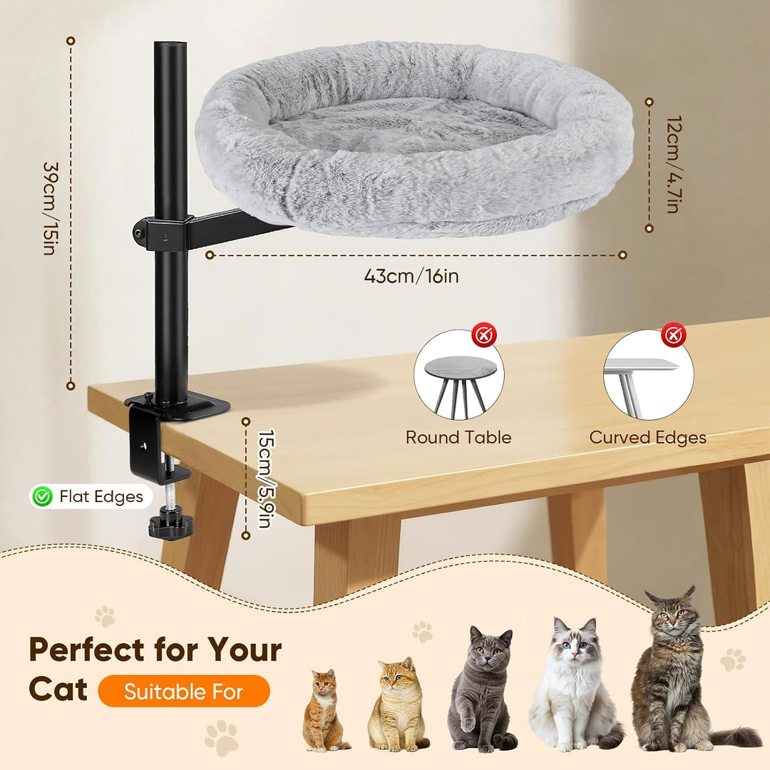 Katzenbett Schreibtisch, 360° Drehbar Höhenverstellbar Katzenhängematte | Katzen Schreibtisch Bett m