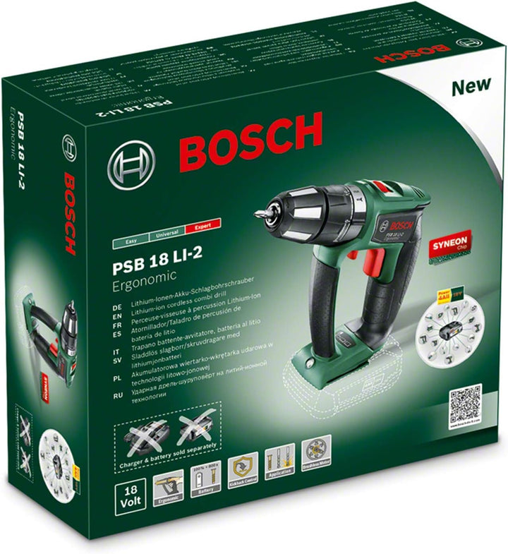 Bosch Home and Garden Bosch Akku Schlagbohrschrauber PSB 18 LI-2 Ergonomic (ohne Akku, 18 Volt Syste