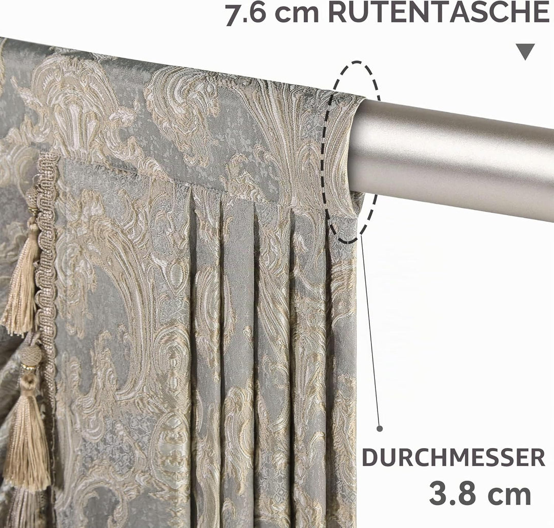 TOPLUXE Swag Volant Vorhang für Schlafzimmer Esszimmer Wohnzimmer Küche, Damast Kurzstore Waterfall