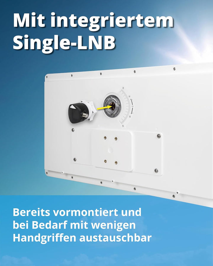 Megasat Flachantenne D1 Profi-Line – Sat-Flachantenne (1 Teilnehmer, wechselbares LNB, Installation