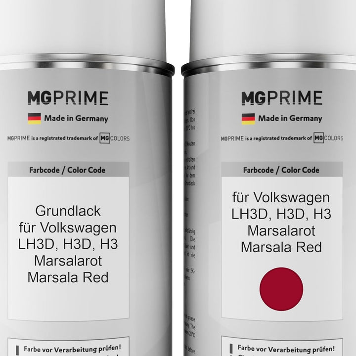Autolack Sprühdosen Set für Volkswagen VW LH3D / H3 Marsalarot/Marsala Red Grundlack Basislack Klarl