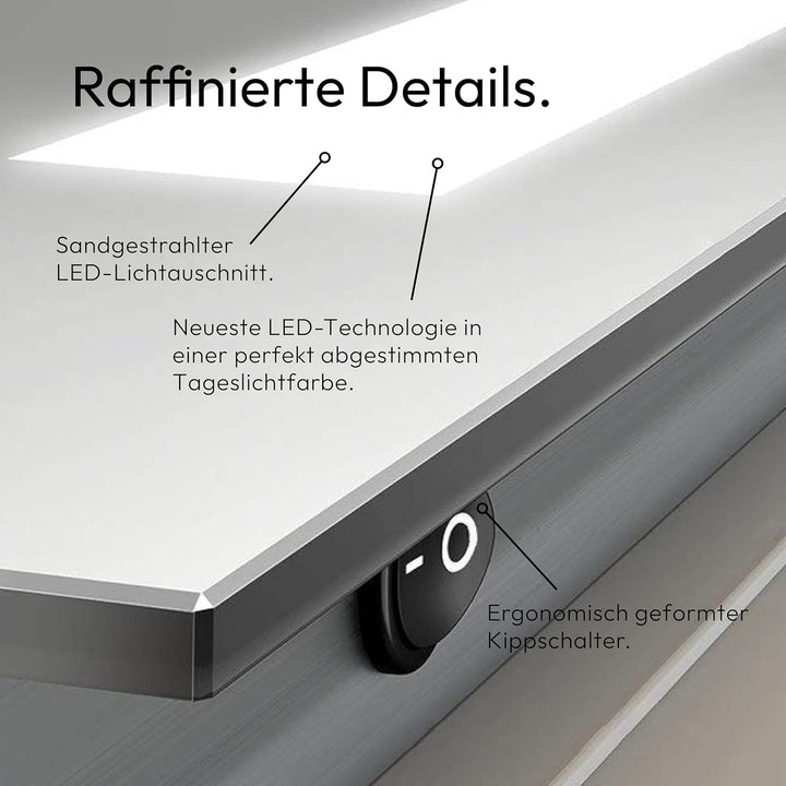 Talos LED Badspiegel Horizon 50x 70 cm - Lichtfarbe 4200K - Modernes Design - hochwertiger Aluminium