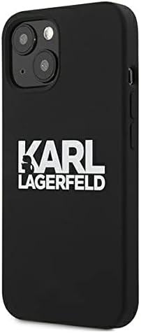 Karl Lagerfeld KLHCP13SSLKLRBK Hülle für iPhone 13 Mini 5,4" Silicone Stack Logo schwarz