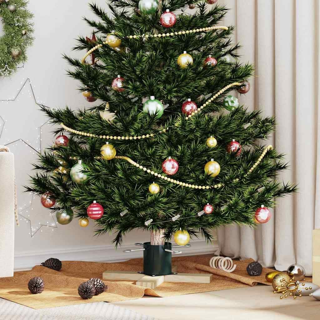 vidaXL Weihnachtsbaumständer Grün 50 x 50 x 16 cm Massives Kiefernholz, Wohnzimmer, moderner Feierta