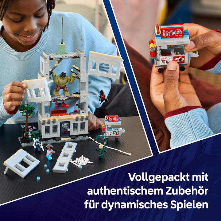 LEGO | Marvel Grosser Showdown: Spider-Man vs. Hulk - Interaktives Spielzeug mit 4-stöckigem Bürogeb