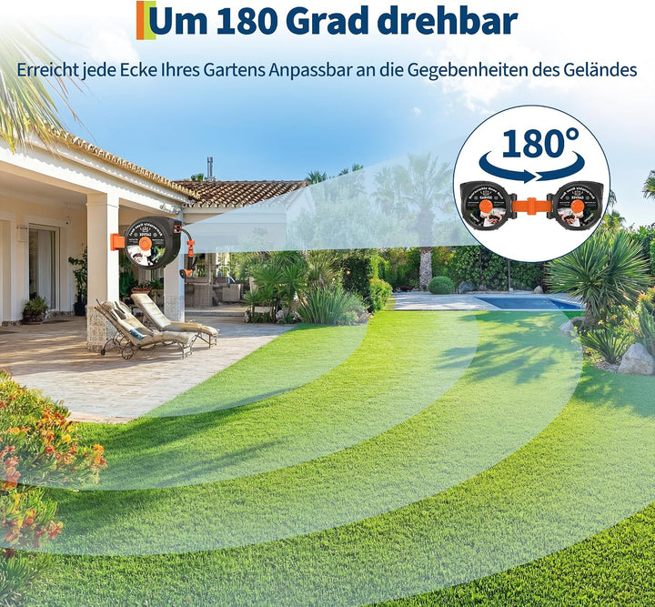 Gartenschlauch Aufroller,30M Wandschlauchbox,Automatische Schlauchtrommel 10 Einstellbare Schlauchau