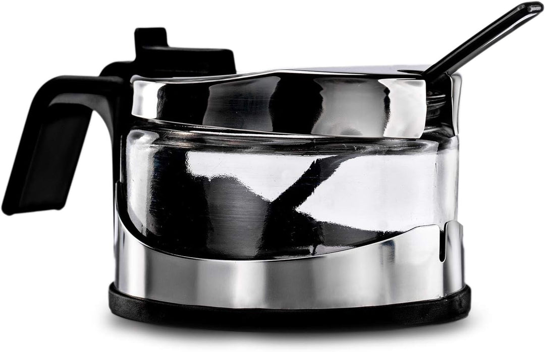 Zuckerdose Glas mit Deckel Edelstahl mit Löffel Zuckerbehälter Zuckerspender Parmesandose Marmeladen