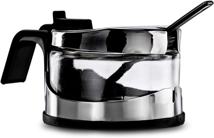 Zuckerdose Glas mit Deckel Edelstahl mit Löffel Zuckerbehälter Zuckerspender Parmesandose Marmeladen