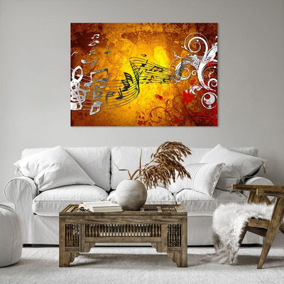 Bilder auf Leinwand 100x70cm Leinwandbild Musik Konzert Spass Blume Gross Wanddeko Bild Schlafzimmer