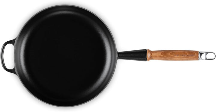 LE CREUSET Signature gusseiserne Bratpfanne mit Holzgriff 28 cm Schwarz matt, 20258280000422 Schwarz