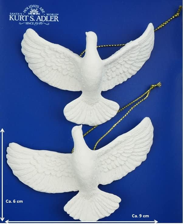 Kurt Adler Freundschaftstaube, Kunstharz, 11,4 cm, 2 Stück, 11,4 cm
