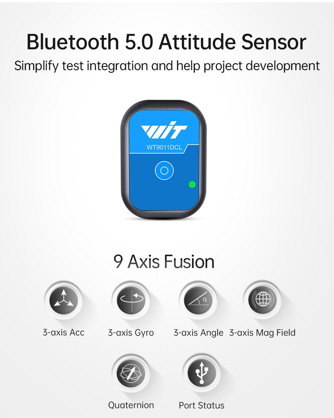 [Bluetooth Mini 5.0 Beschleunigungssensor + Neigungsmesser] WT9011DCL MPU9250 9-Achsen-Gyroskop Hoch