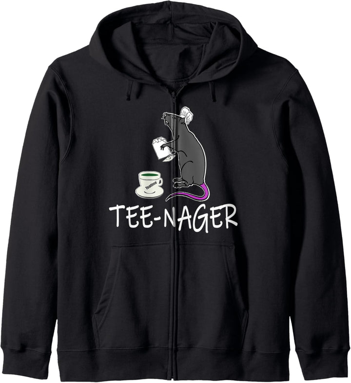 Teenager, Humor Tee-Nager , Nagetier , Teetrinker Ratte Kapuzenjacke