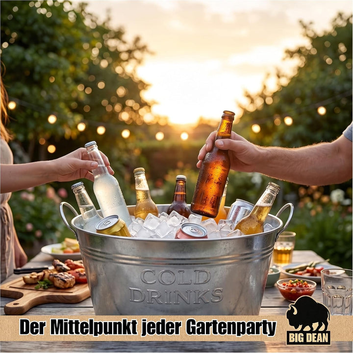 2er SET Getränkewanne 24 Liter Zinkwanne Set Sektkühler Flaschenkühler | Wasserdicht, Zinkwanne, Get