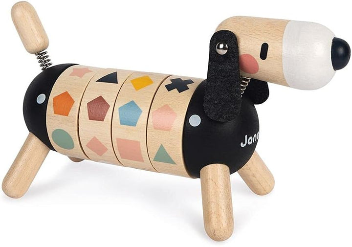 Janod - Formen- und Farben-Hund aus Holz - Kollektion Sweet Cocoon - Baby- und Kleinkindspielzeug Fa