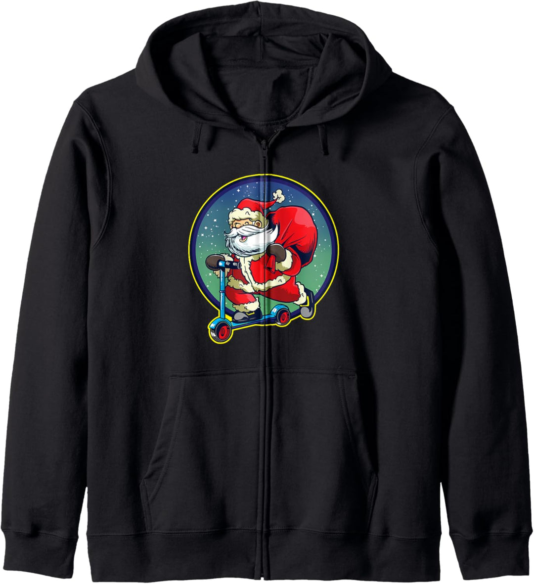 Nikolaus Weihnachtsmann Stunt-Scooter Tretroller Kapuzenjacke