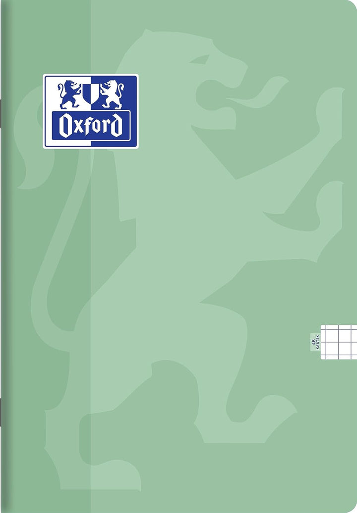 Oxford Touch Schulheft A6 Kladde 48 karierte Blätter mit Seitenrand, Optik Paper 90 g, Polypropylen