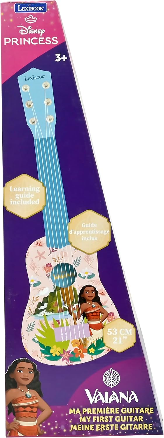 Lexibook K200VN Disney Moana/Vaiana/Oceania, erste Gitarre für Kinder, 6 Nylonsaiten, 53 cm, Anleitu