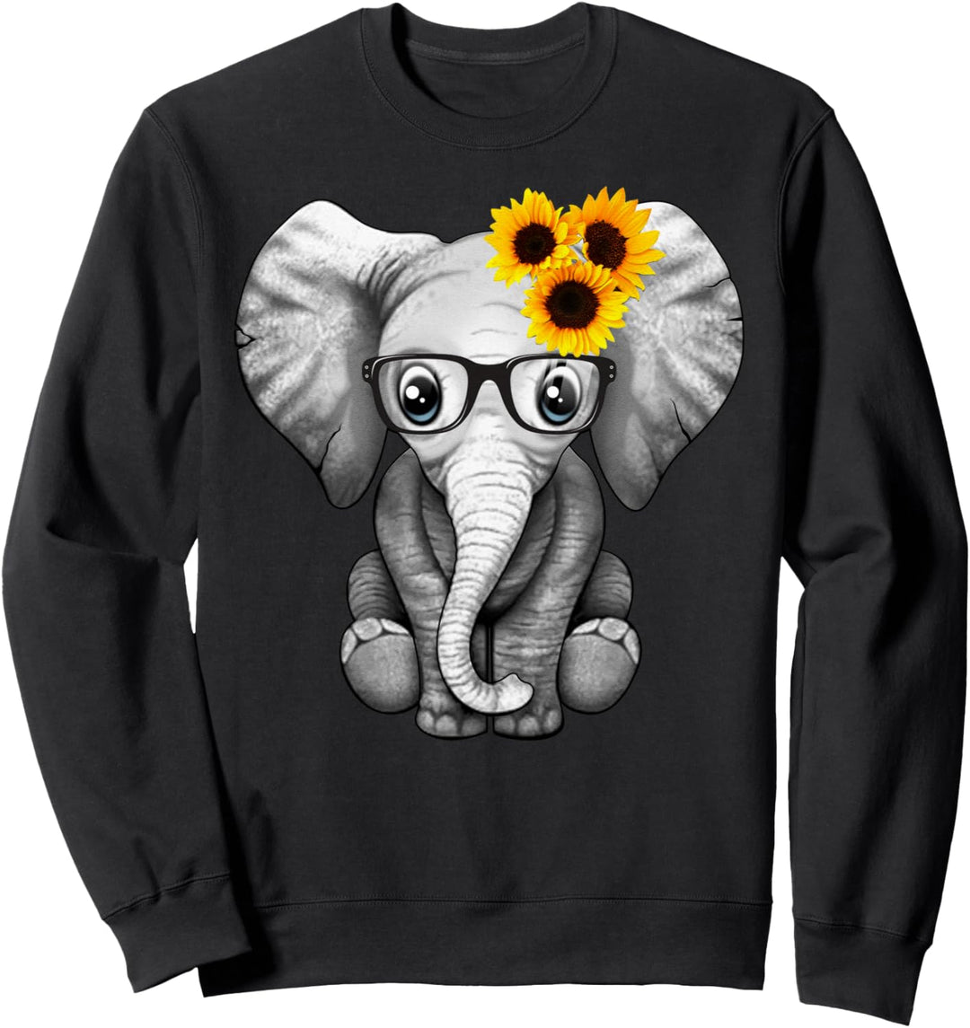 Cute Mama Elephant with Sunflower Gift - You Are My Sunshine Sweatshirt