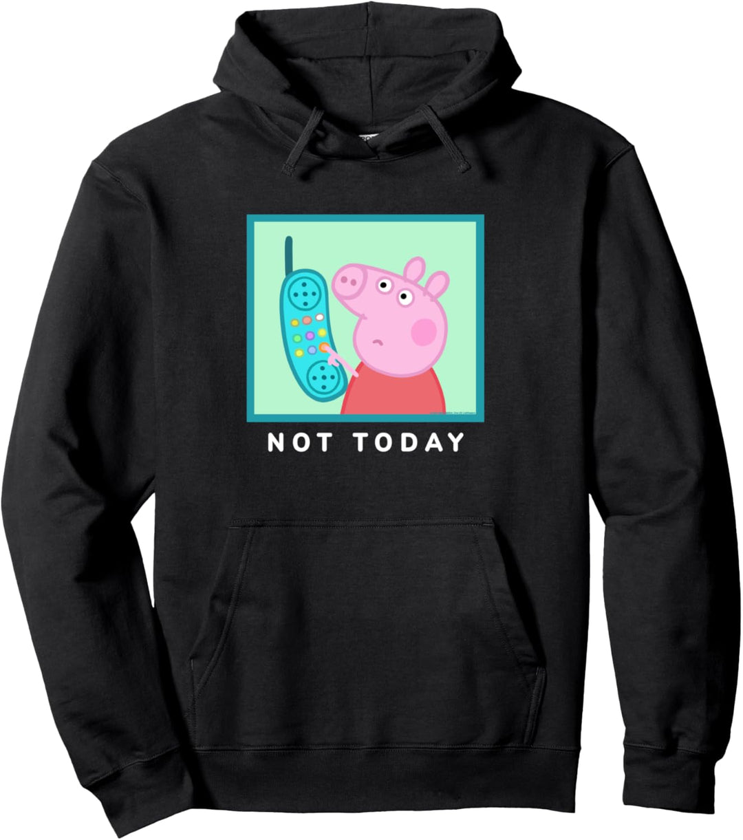 Peppa Pig Not Today Vintage Style Retro Telephone Panel Pullover Hoodie