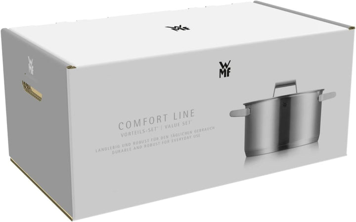 WMF Comfort Line Topfset Induktion 5-teilig, Kochtopf Set mit Glasdeckel, Cromargan Edelstahl mattie
