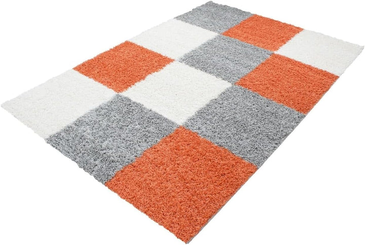 Hochflor Teppich Wohnzimmer Kariertes Design Schlafzimmer Esszimmer Flur Teppich Küchenteppich Weich