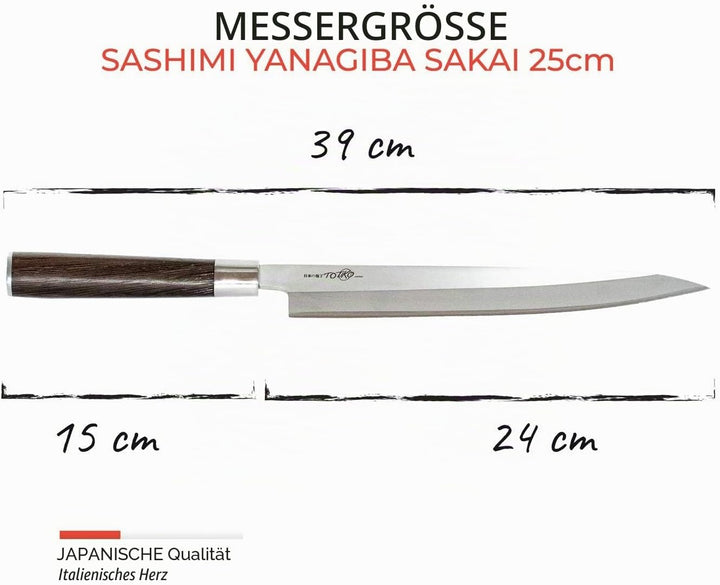 Totiko Japan Knives, professionelles Japanisches Küchenmesser - Sashimi YANAGIBA Sakai Messer mit 24