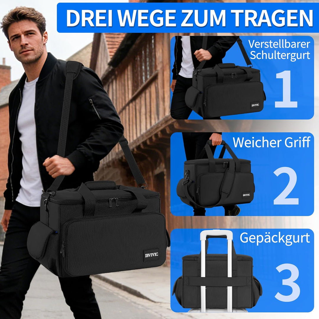 DJ Tasche, 1680D Nylon DJ Gigbag mit Abnehmbaren Trennwänden und Boden, DJ Kabel Organizer Tasche fü