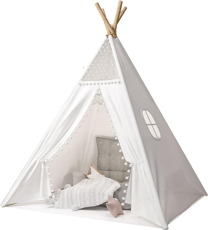 Tipi Zelt für Kinder Spielzelt Tippi Kinderzelt mit Tragetasche&Bunte Flagge,Waschbar Kinderzelt für