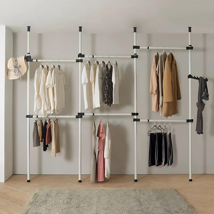 Begehbarer Kleiderschrank System, Teleskop Kleiderständer Kleiderstange Regal Teleskop Garderobe Sys