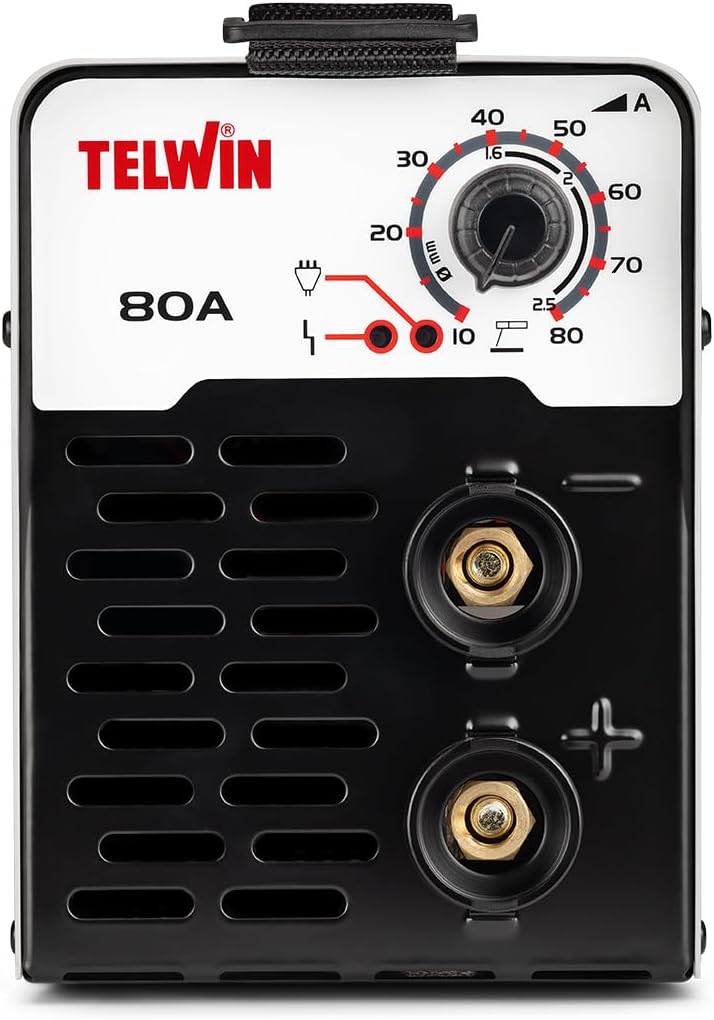 Telwin T-ARC 120 MMA Inverterschweissgerät für das Elektrodenschweissen mit Schweisszubehör, 80A, 80