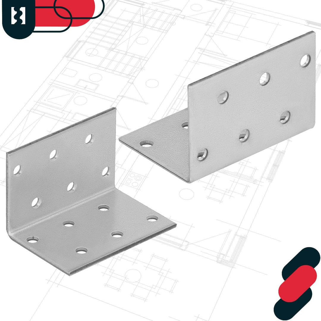 KOTARBAU Winkelverbinder 40 x 40 x 60 x 2 mm mit Stahl Bauwinkel Montagelöcher Möbelverbinder Verzin