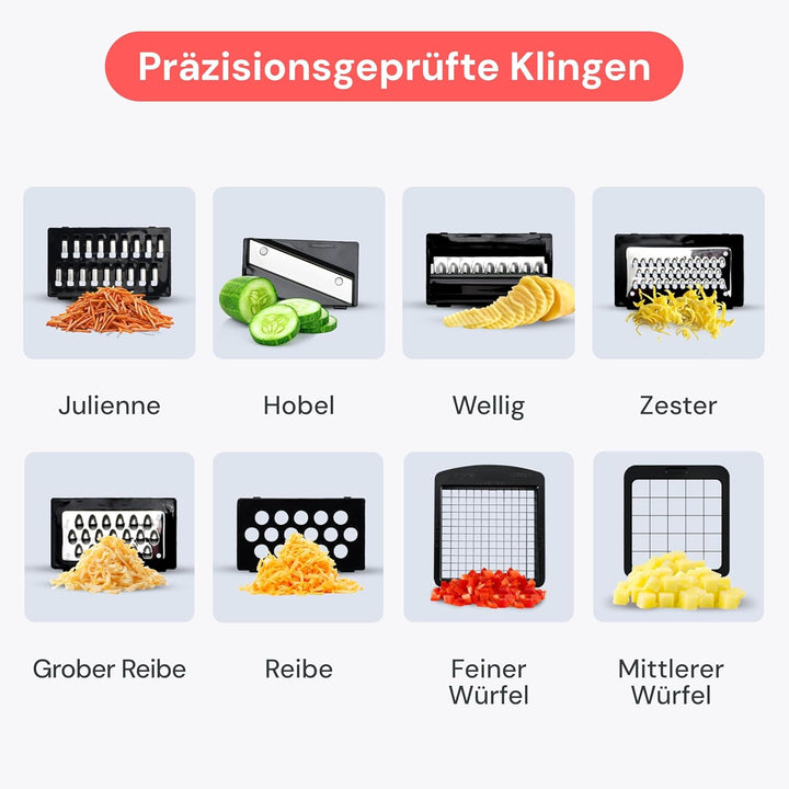 Fullstar Gemüseschneider und Mandoline Gemüsehobel - Julienne- und Würfelschneider für Gurken Zwiebe