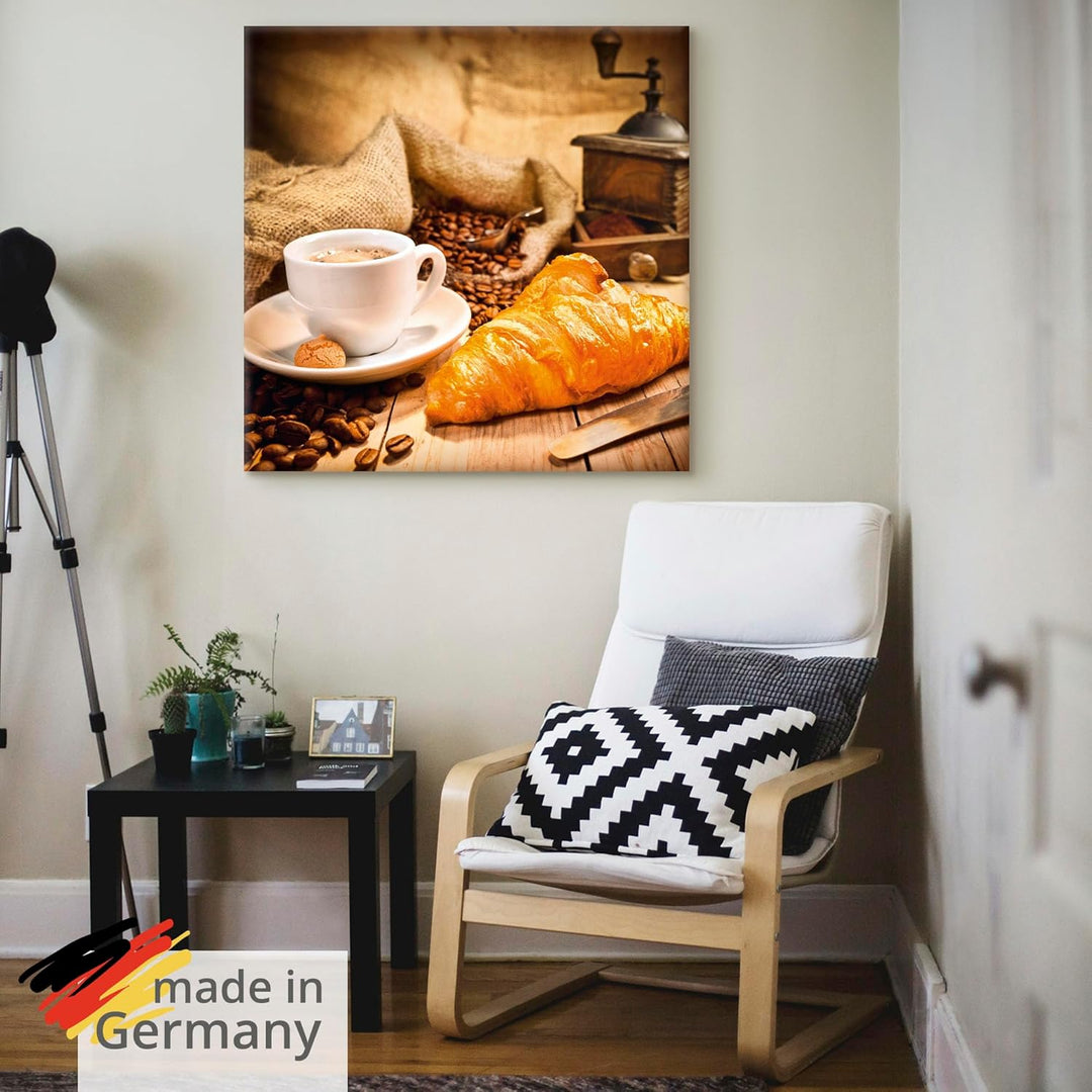 Artland Leinwandbild Wandbild Bild auf Leinwand 50x50 cm Wanddeko Kaffee Coffee Cafe Kaffeebohnen Le