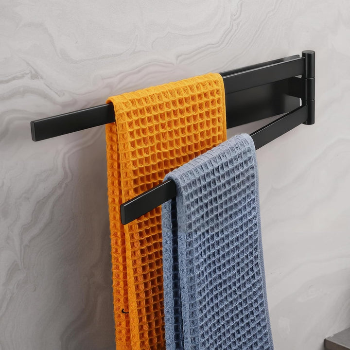 Handtuchhalter Selbstklebend ohne Bohren 2-Armig Edelstahl 304 Schwenkbar 180° Wandmontage Badetuchh