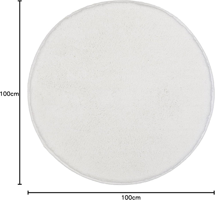 Kleine Wolke 5405115521 Badteppich / 100 cm, rund, polarweiss 100 cm (Rund), 100 cm (Rund)