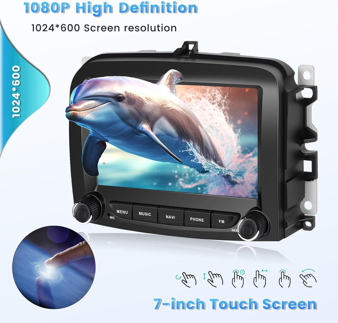 [2G+64G] Hikity Autoradio Navi Für FIAT 500L 2013-2019 Android 13 Wireless Carplay 7 Zoll Bildschirm