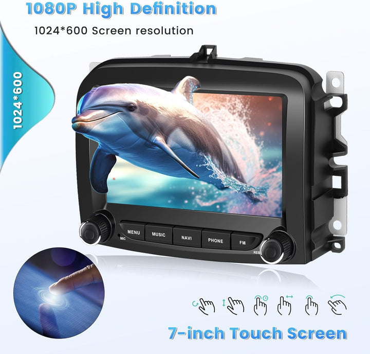 [2G+64G] Hikity Autoradio Navi Für FIAT 500L 2013-2019 Android 13 Wireless Carplay 7 Zoll Bildschirm