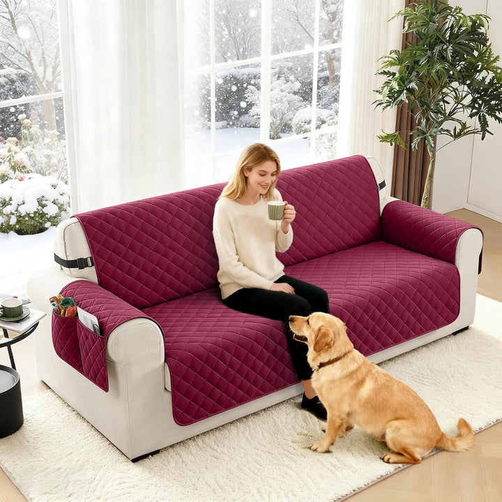 TAOCOCO Sofa Überzug, Sofabezug Wasserdicht Mit Gummiband，Wohnzimmer Anti-Rutsch Gepolsterter Sofasc