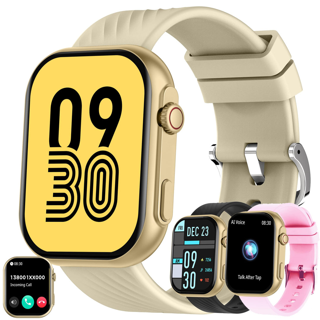 Smartwatch Damen mit Telefonfunktion, 5ATM Wasserdicht 100+ Sportmodi Fitnessuhr Aktivitätstracker,